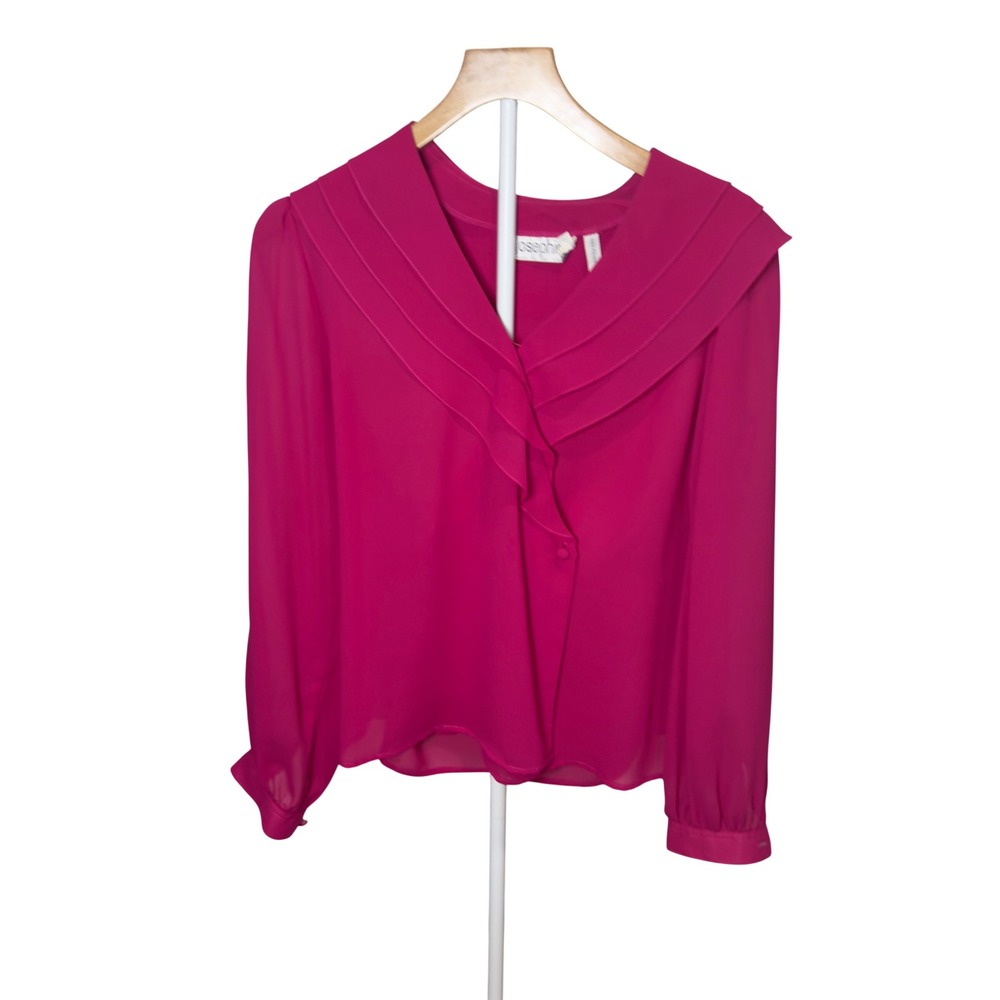 Vintage Romantic Magenta Wrap Blouse 💕 Victorian Coquette Cottagecore